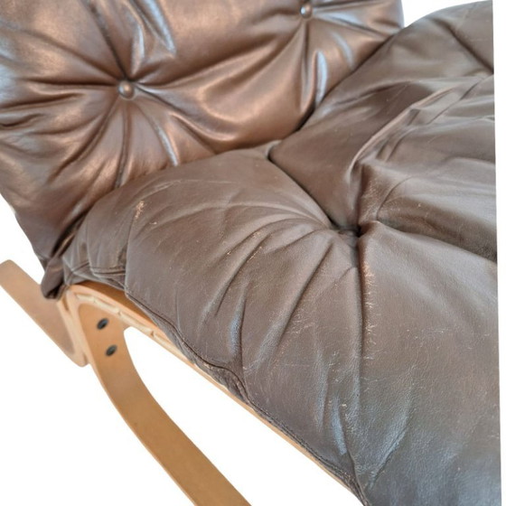 Image 1 of Ingmar Reling per Westnofa - Sedia Siesta - Sedia a fionda in bengala - Pelle marrone