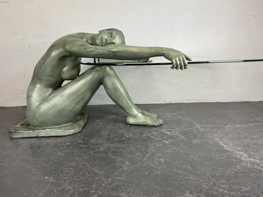 Table sculpturale en bronze