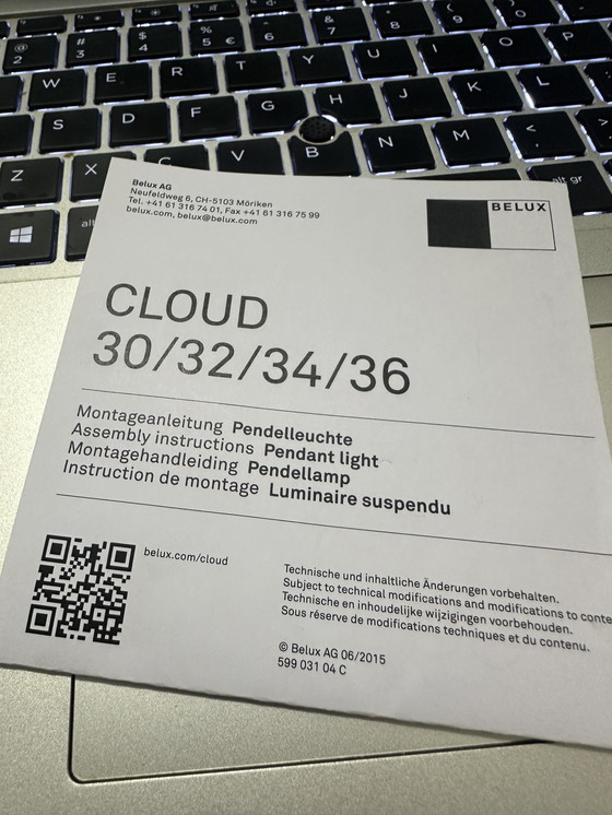 Image 1 of Belux CLOUD Pendellamp 36 – Design Frank Gehry – Nieuw in doos!