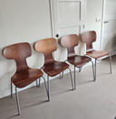 4x vintage playwood eetkamerstoelen 