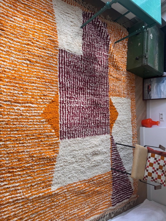 Image 1 of Marokkaans berber wollen kleed NIEUW HANDGEMAAKT retro vibes