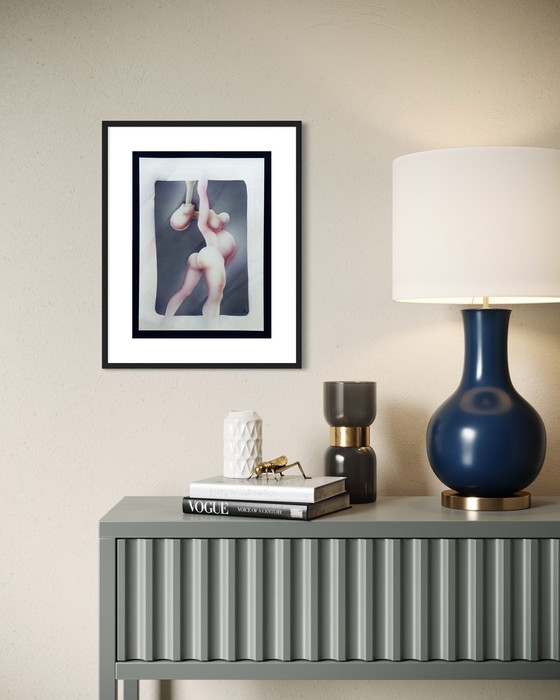 Image 1 of Yvon Adam raro cuadro erótico circa 1985 - enmarcado