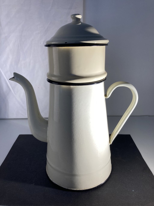 Vintage emaille koffiepot uit de jaren 70