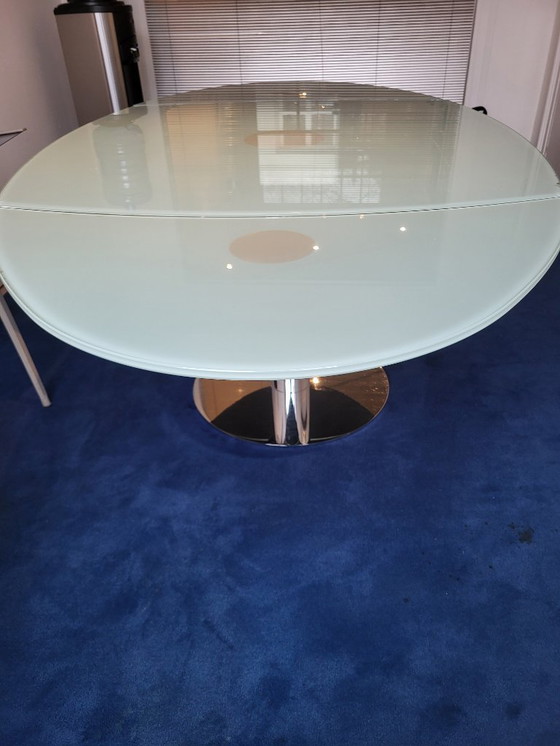 Image 1 of magnifique table pliante ovale avec pied en acier inoxydable