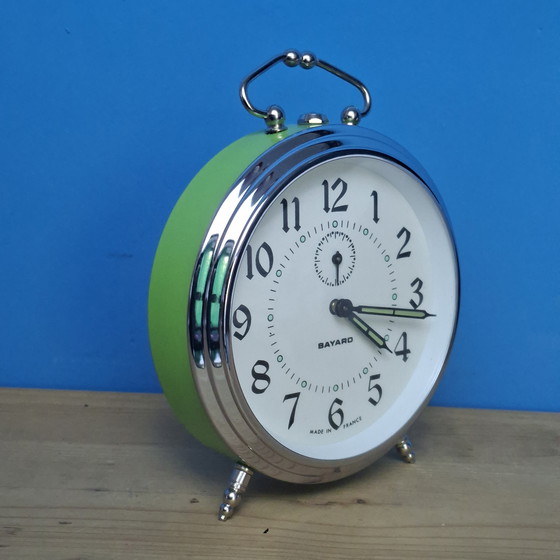 Image 1 of Bayard Mid Century Green Alarm Clock