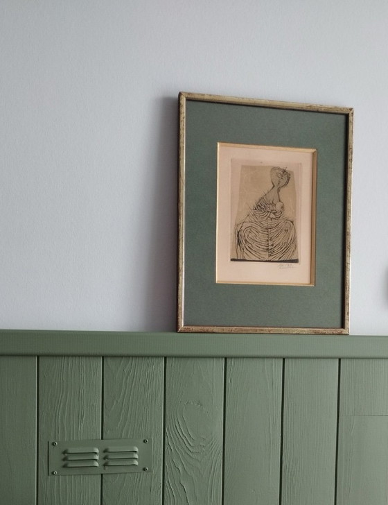 Image 1 of Johnny FRIEDLAENDER. Maternité. 1955. Eau-forte encadrée