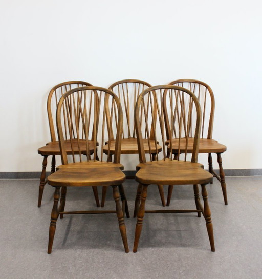 5 sillas Windsor de estilo rústico
