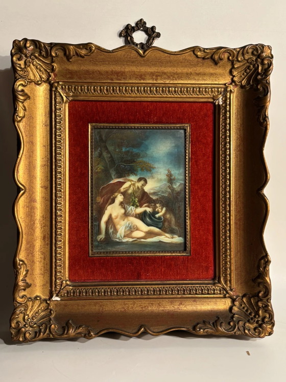 Pair of 20th Century Classical Oil Miniatures on Cardboard, Paintings & Drawings (photo 7 of 10)