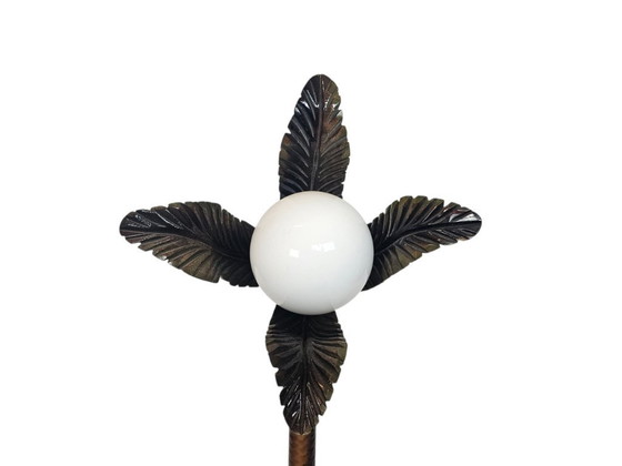 Image 1 of Lámpara de palmera de mediados de siglo, madera, Italia, años 50