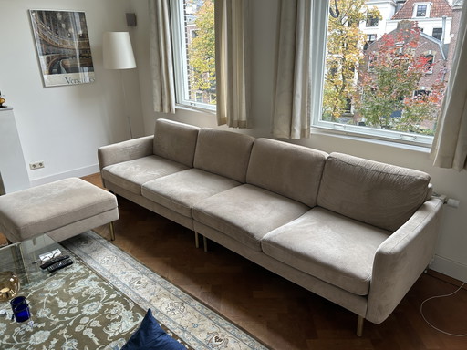 Divano Bolia Scandinavia Remix a 4 posti con pouf (con contenitore) beige