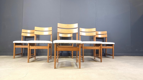 Image 1 of Vintage Brutalistische Eetkamerstoelen Set van 6 - jaren 1970