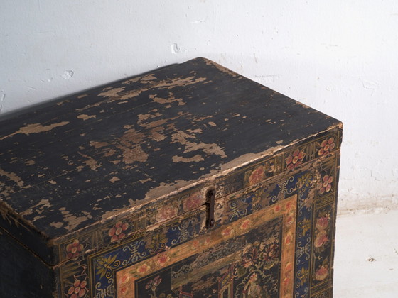 Malle ancienne peinte en bois de pin – Chine, circa 1900 – Armoires de rangement, Iron (photo 19 of 40)