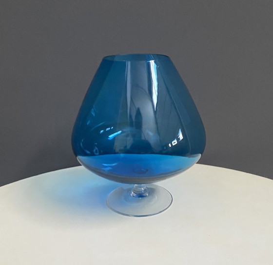 Image 1 of Empoli Blue large cognac glass shape vase 1960s