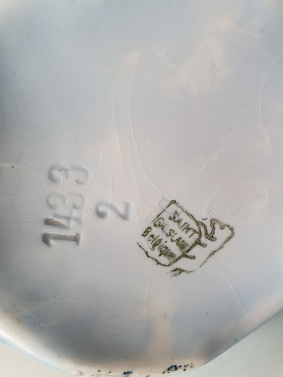 Image 1 of Pair of Art Nouveau vases - Saint-Ghislain (Belgium) - 31 cm