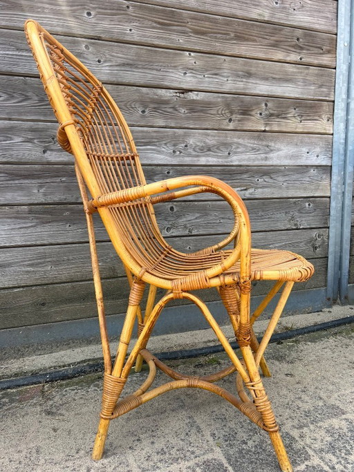 Vintage-Rattanstuhl aus den 1960er Jahren