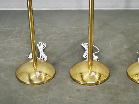 Set aus 4 Space Age Stehleuchten aus Messing und Blasenglas, Kamenický Šenov – Brass (photo 11 of 15)