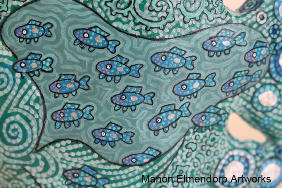 Image 1 of Unique Hand-Painted Tropical Fish Figurine Signed