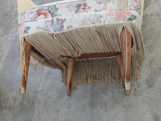 Image 1 of Vintage italian Armchair (2) - Wood, Leather, Fabric - 1960s/1970s