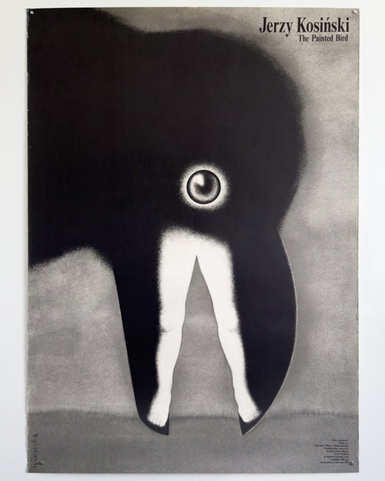 Image 1 of Geschilderde vogel – 1991 – Originele vintage Poolse poster van W. Rosocha | 98 × 68 cm | Polen