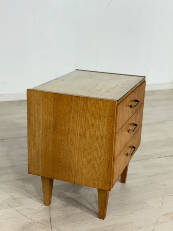 Image 1 of Nachtkastje, ladekast, bijzettafel in mid-century modern stijl, vintage