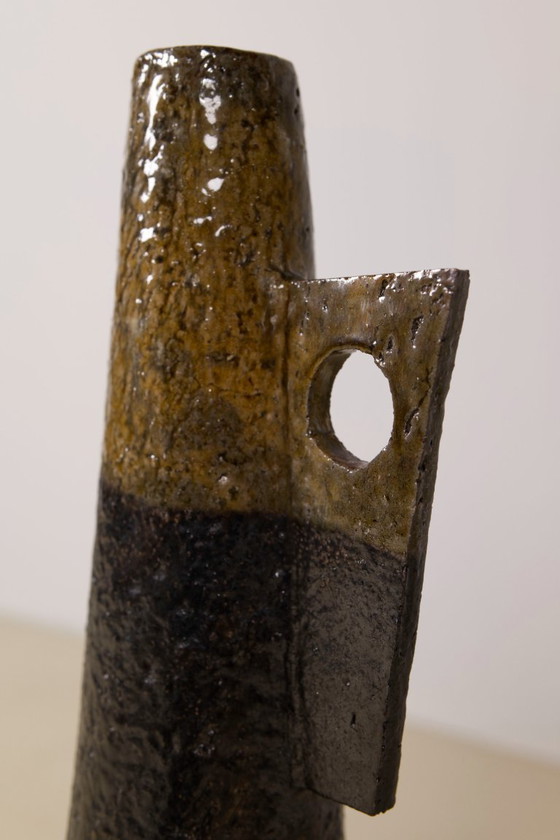 Image 1 of Large French Modernist Stoneware Vase