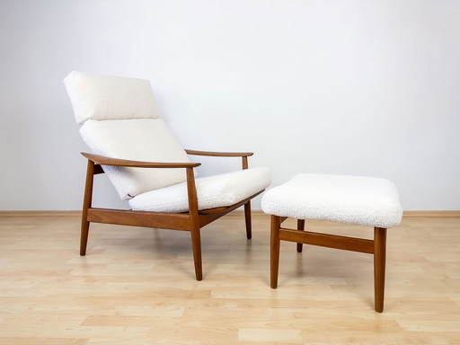 Arne Vodder Lounge Chair And Ottoman Model FD164 for France And Son Cado