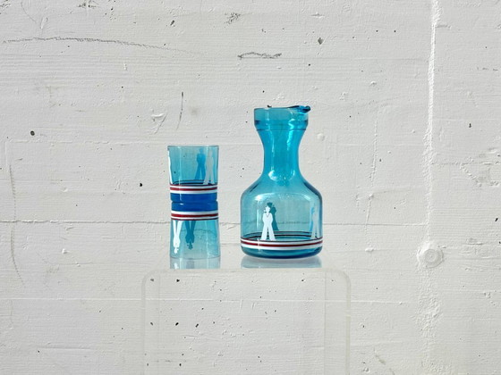 Image 1 of Vintage bar set with decanter and whisky glasses, Italy 1950s