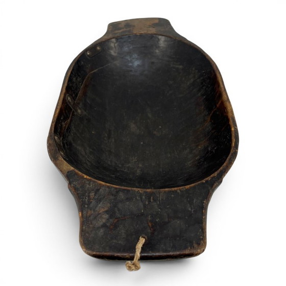 Image 1 of Antike handgeschnitzte Holzmulde / Primitive Wabi-Sabi Schale