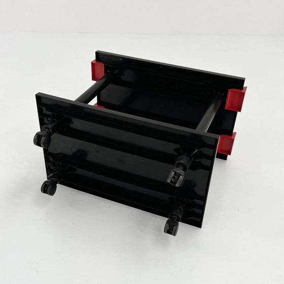 Image 1 of Black & Red Postmodern Trolley By Anna Castelli Ferrieri For Kartell, 1980S