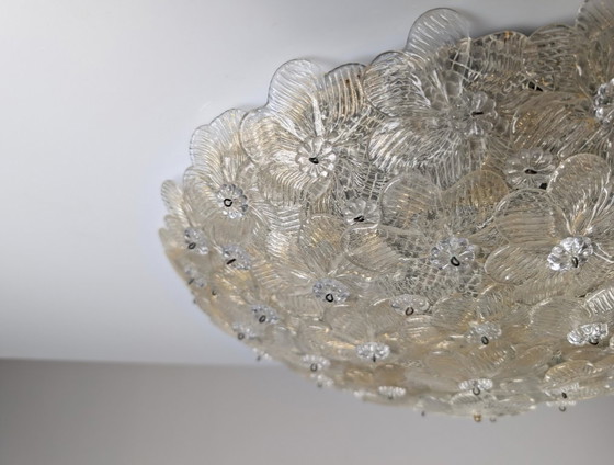 Barovier & Toso Murano Goldstaubglas Blumen Deckenleuchte, 1960er – Deckenleuchten (photo 8 of 10)