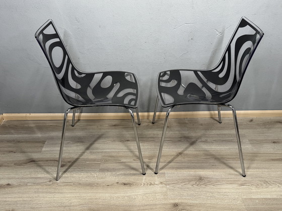 Image 1 of Set of designer canteen chairs Luisa Battaglia – anthracite
