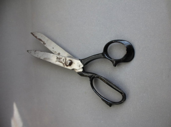 Image 1 of Forbici da sarto antiche di grandi dimensioni, forbici per tessuti, marca WASA Solingen n. 10, in acciaio fuso.