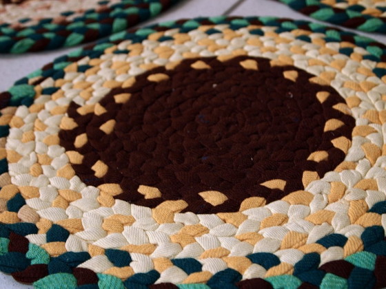 Image 1 of Tappeti antichi americani intrecciati, realizzati a mano, 38 cm (1,2 piedi), anni '40 - 1C459