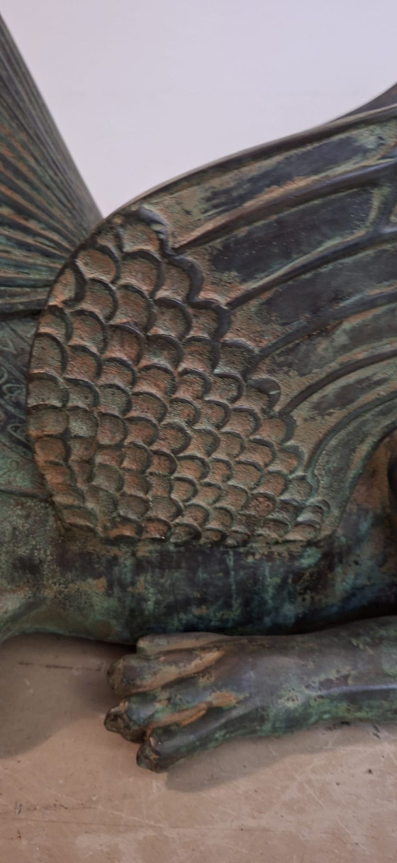 Image 1 of Bronzen Sfinx Hollywood Regency Salontafel 
