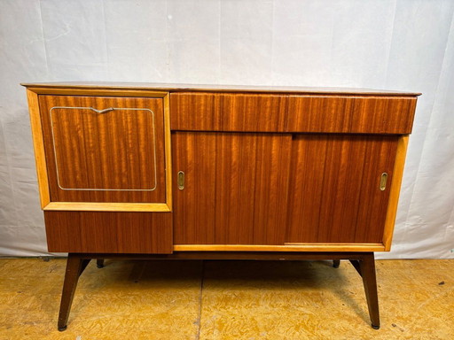Mid-Century Retro Vintage Teak Cocktail Credenza / Sideboard by Beautility 1950  Elegant Cocktail Cabinet • Exceptional Teak Gra
