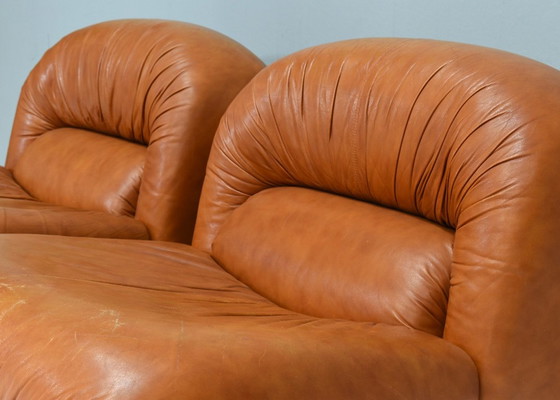 Zwei Lounge-Sessel von Rossi di Albizzate aus cognacfarbenem Leder, Italien – 1970er Jahre – Leather (photo 14 of 15)