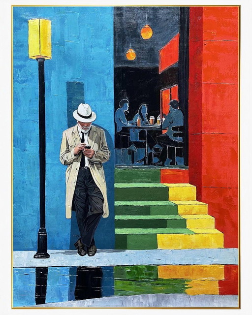 Valen – Waiting in the Rain – originales figuratives Gemälde 100 × 75 cm