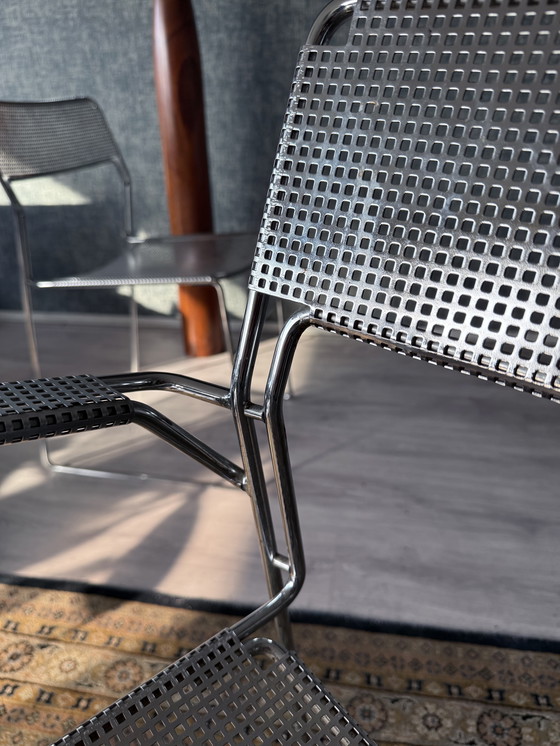 Image 1 of Juego de 3 sillas apilables cromadas "Sultana" de Arrben International, ca 80s