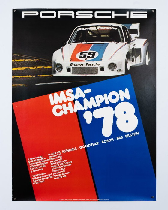 Image 1 of Porsche Imsa Champion 78 – 1978 – Original Vintage Porsche Poster by Werbeagentur Strenger – Vintage Motorsport – 102x76 cm