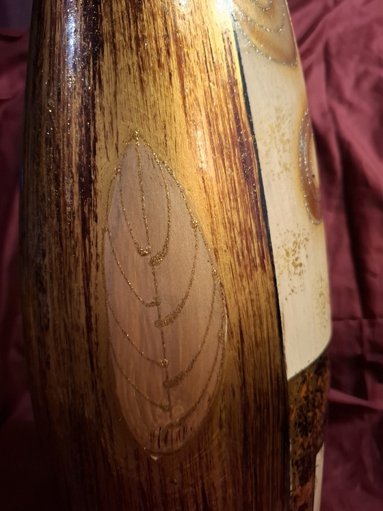Vintage Mid-Century Modern Sgraffito Ceramic Vase (Bay Keramik Style) - 37cm (photo 7 of 11)
