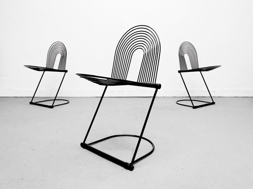 3 Jutta, Herbert Ohl Schwing stoel Zwart stoel Rosenthal Studio Line Set stoelen