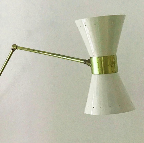 Image 1 of Italiaanse dubbele wandlamp, ontwerp uit de jaren 1950