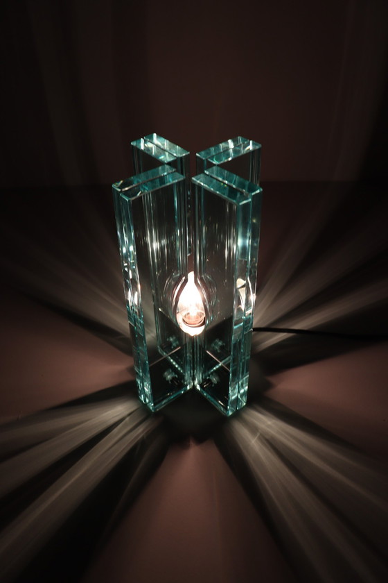 Image 1 of Set of 2 table lamps/glass objects by Giorgio Reggiori for Gallotti & Radice, 1960s, Italy