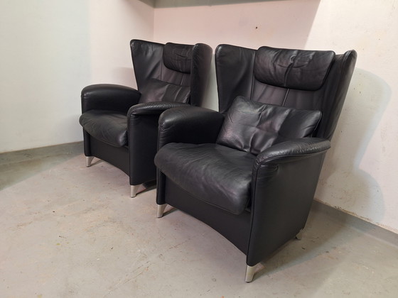 Image 1 of Desede de sede DS-23 armchairs 2 pieces in black leather