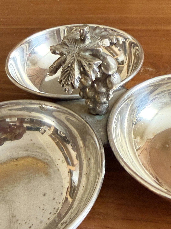 Verzilverde serveerschaal met 3 vakken – Bloemen decoratie - Mil – Servies (photo 3 of 10)