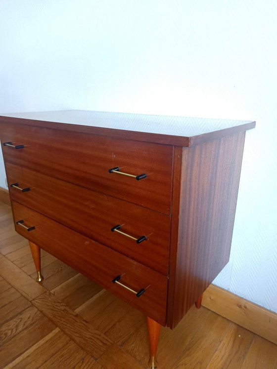 1950s mid-century vintage splayed leg chest of drawers – Wood (photo 8 of 22)