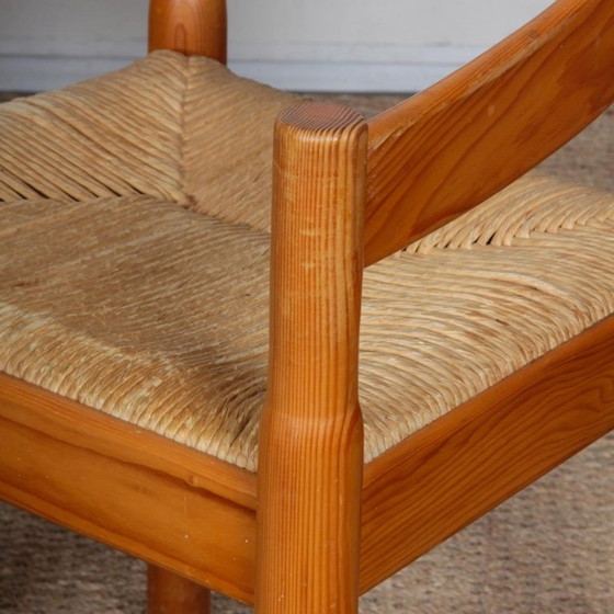 Pair of Carimate Armchairs by Vico Magistretti for Cassina, 1960, Wood, Brown (photo 2 of 7)