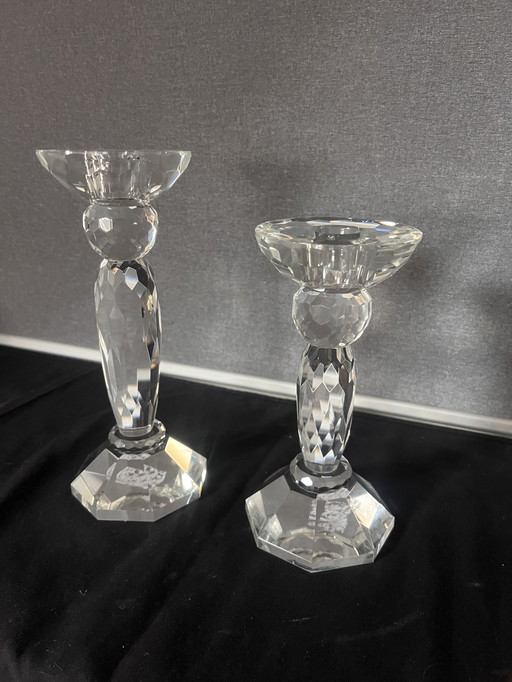 2x Swarovski Crystal Candlesticks