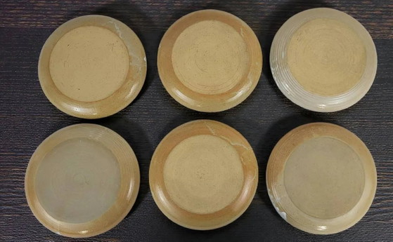 6 stoneware dessert plates, Auger Pottery – Crockery, Porcelain (photo 2 of 6)