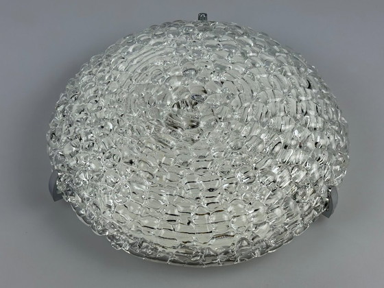 Image 1 of 60s 70s Lamp Plafoniere Inbouw Ijsglas Space Age Design